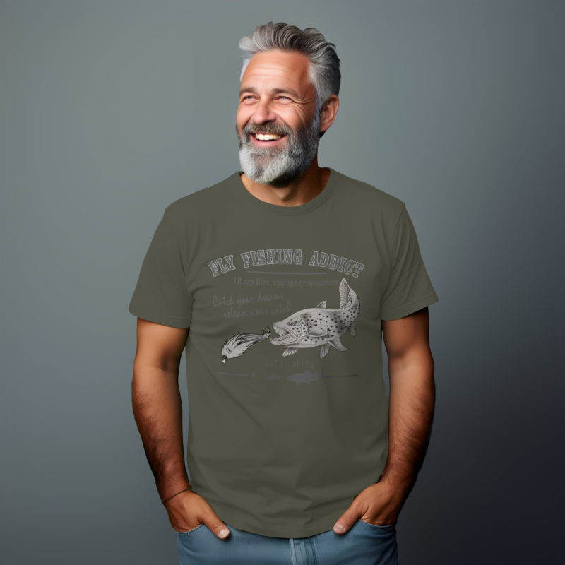 T-Shirt 105 Olive Fly Fishing Addict