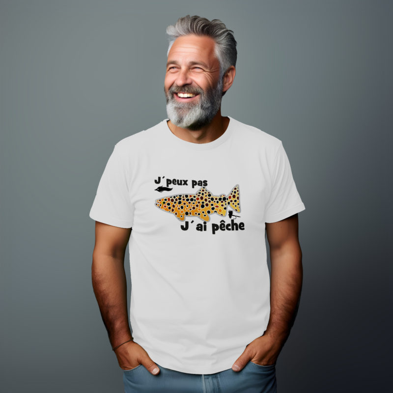 T-Shirt 220 Blanc J'peux pas j'ai pêche